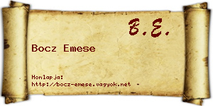 Bocz Emese névjegykártya